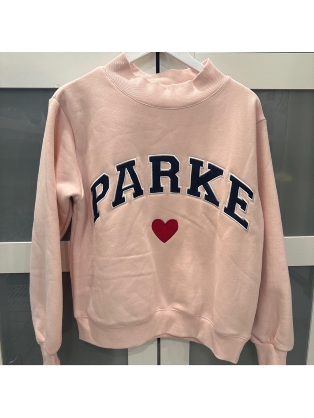 L/XL PARKE Pink Logo Heart Pullover Sweatshirt-Limited Edition Valentine’s 2026